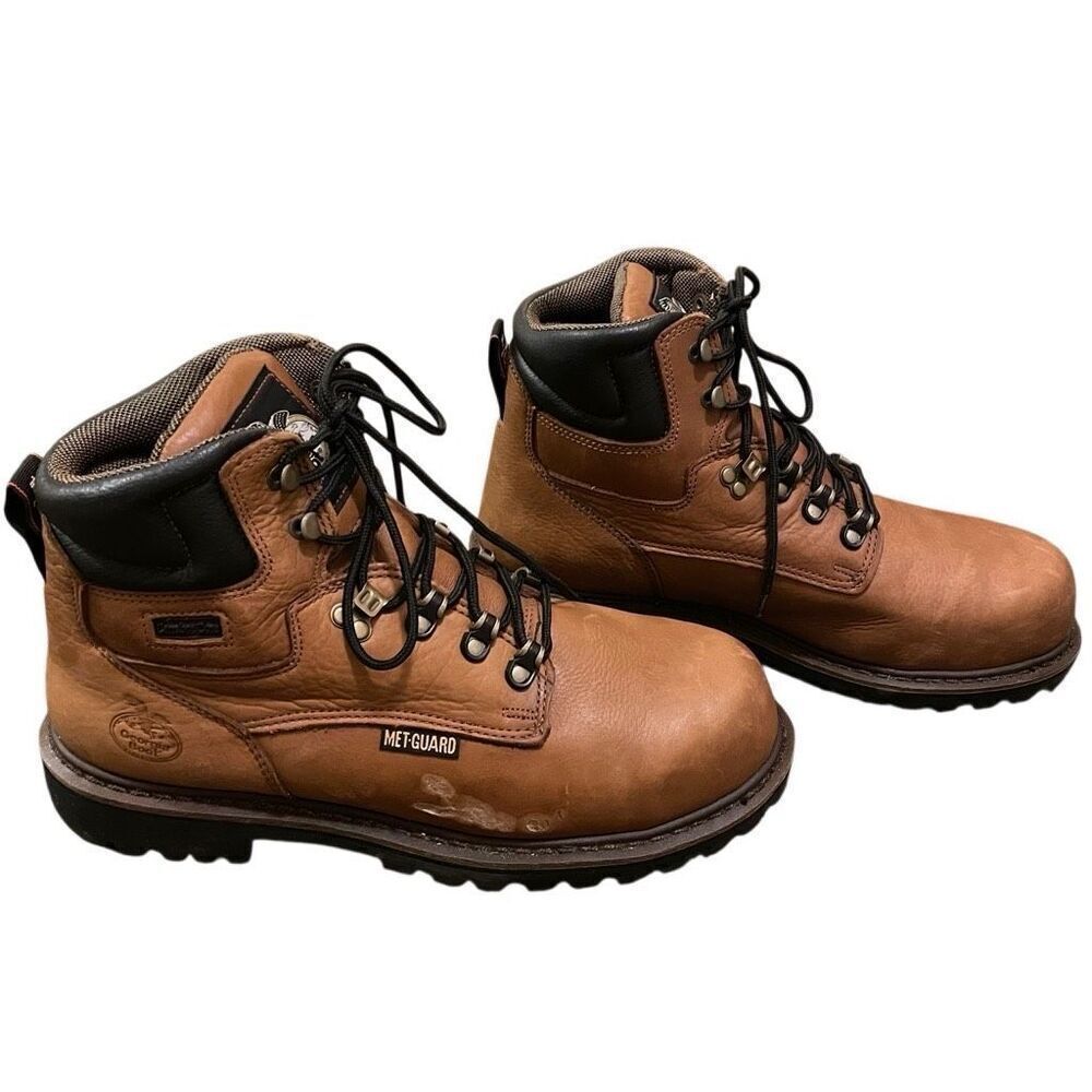 Georgia Boot Mens Steel Toe Safety Work 12M Brown Comfort Core Anti Impact G6315
